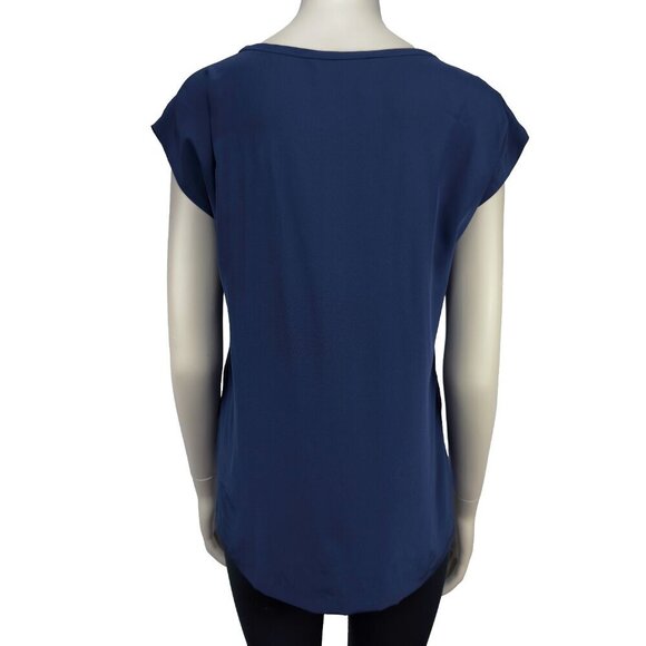 DIANE VON FURSTENBERG Cordelia 100% Silk Abstract Blue Print Short Sleeve sz - Picture 4 of 9